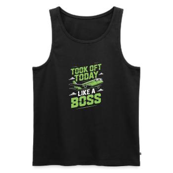 First time flying Travel Memory Sky - Men's Premium Organic Tank Top - black - Front - Michal (187cm)