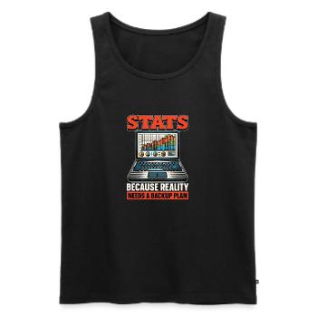 Statistician Stats Because Reality Data Analysis - Männer Premium Bio Tank Top - Schwarz - Vorne - AI Model Male 178 light (178cm)