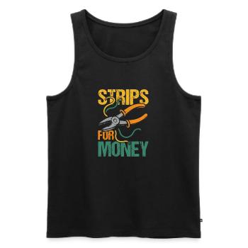 Strips for money Electrician - Men's Premium Organic Tank Top - black - Front - Michal (187cm)