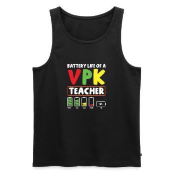Akkulaufzeit Eines VPK -Lehrers - Männer Premium Bio Tank Top - Schwarz - Vorne - AI Model Male 178 light (178cm)