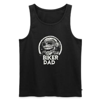 Biker Motorcycle Dad Vater Papa - Men's Premium Organic Tank Top - black - Front - AI Model Male 178 light (178cm)