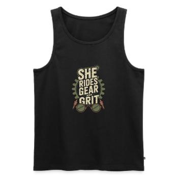 Women In Trucking Female Trucker Pride - Débardeur bio Premium Homme - noir - Devant - AI Model Male 178 light (178cm)