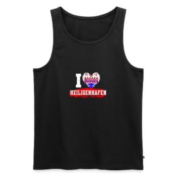 Heiligenhafen Heiligenhafener I Love Heiligenhafen - Männer Premium Bio Tank Top - Schwarz - Vorne - Michal (187cm)