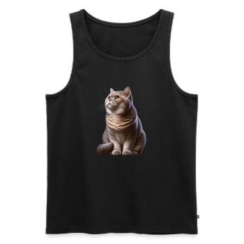 Britisch Kurzhaar Katze - Männer Premium Bio Tank Top - Schwarz - Vorne - AI Model Male 178 light (178cm)
