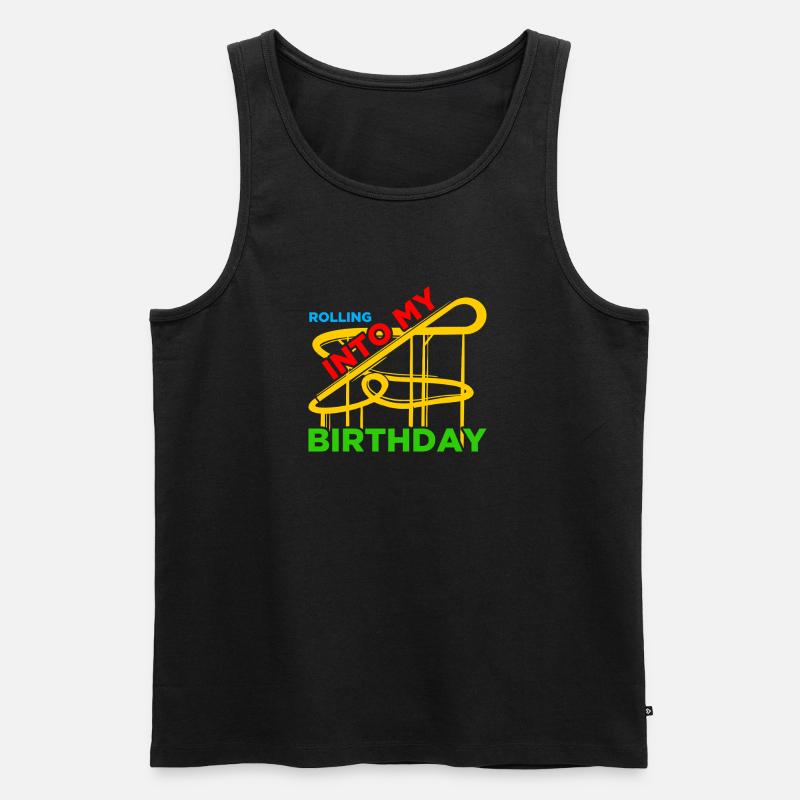 Rolling into Freizeitpark Rollercoaster Achterbahn - Männer Premium Bio Tank Top - Schwarz