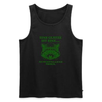 Glatze ist eine ausgefallene Frisur - Männer Premium Bio Tank Top - Schwarz - Vorne - AI Model Male 178 light (178cm)