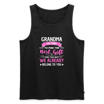Funny Granny Saying Grandmother Design - Men's Premium Organic Tank Top - black - Front - Michal (187cm)