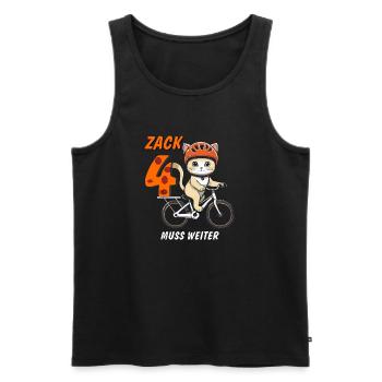 VÉLO CHAT ZACK FOUR - Débardeur bio Premium Homme - noir - Devant - Michal (187cm)
