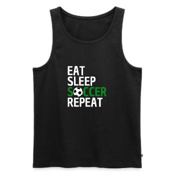 Funny Soccer Saying Soccer Team - Men's Premium Organic Tank Top - black - Front - AI Model Male 178 light (178cm)
