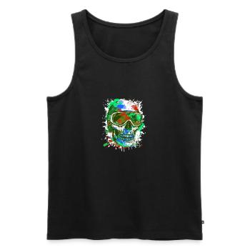 Ski Skull Ski Goggles - Men's Premium Organic Tank Top - black - Front - Michal (187cm)