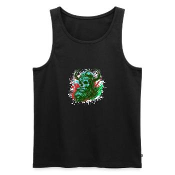 Viking Skull - Men's Premium Organic Tank Top - black - Front - AI Model Male 178 light (178cm)