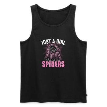 Just A Girl Who Loves Spiders Design - Männer Premium Bio Tank Top - Schwarz - Vorne - Michal (187cm)