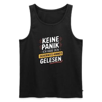 SECURITY - Men's Premium Organic Tank Top - black - Front - Michal (187cm)