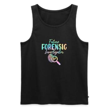 Enquêteur médico-légal Tie Dye Funny Forensics - Débardeur bio Premium Homme - noir - Devant - AI Model Male 178 light (178cm)