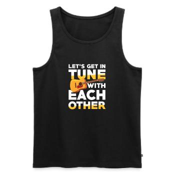 Lass Uns Im Einklang Miteinander Sein Mit Gitarre - Männer Premium Bio Tank Top - Schwarz - Vorne - AI Model Male 178 light (178cm)