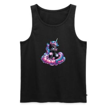 Magical Unicorn on Clouds with Heart Motifs for - Men's Premium Organic Tank Top - black - Front - Michal (187cm)