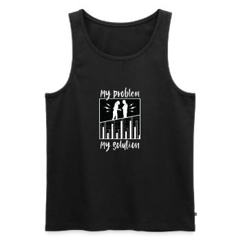 Statisticien Mon problème Ma solution Pictogramme Maman - Débardeur bio Premium Homme - noir - Devant - AI Model Male 178 light (178cm)