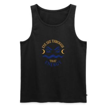 Evil Eye Spiritueller Schutz Mystische Mode - Männer Premium Bio Tank Top - Schwarz - Vorne - Michal (187cm)