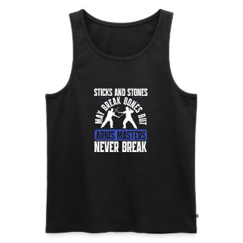 Escrima Arnis Masters Never Break Kampfsport - Männer Premium Bio Tank Top - Schwarz - Vorne - Michal (187cm)