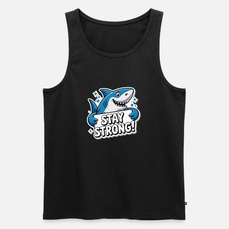 HAI, BLEIB STARK - Männer Premium Bio Tank Top - Schwarz