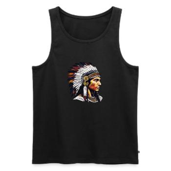 INDIAN - Men's Premium Organic Tank Top - black - Front - AI Model Male 178 light (178cm)