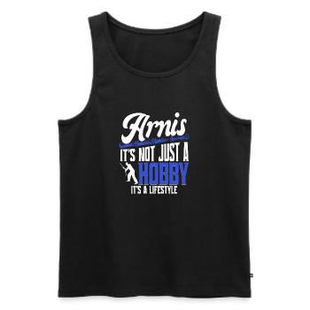 Escrima Arnis It's Not Just A Hobby - Men's Premium Organic Tank Top - black - Front - AI Model Male 178 light (178cm)