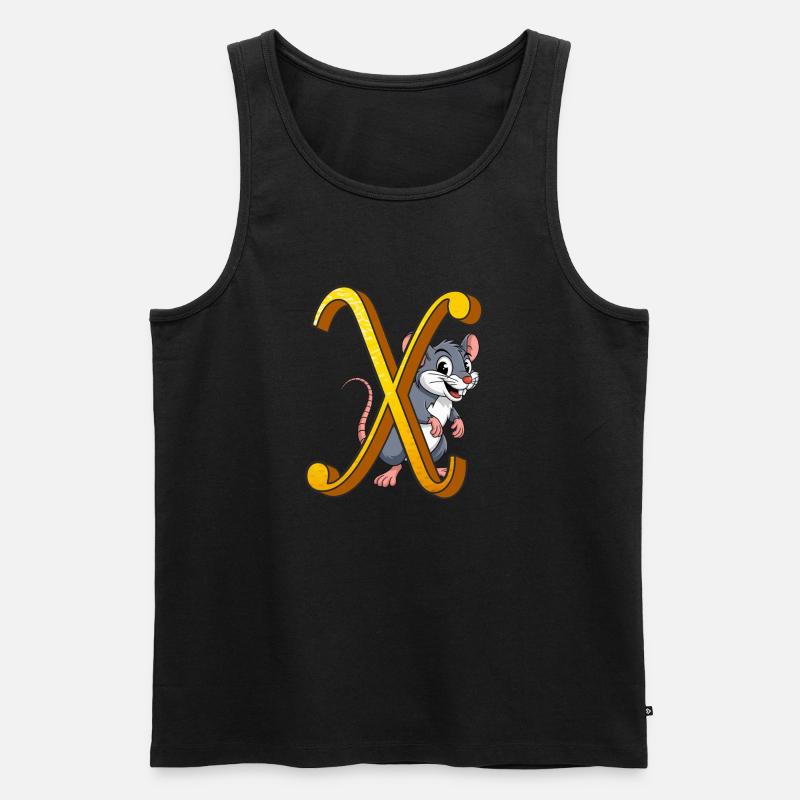 BUCHSTABE X - Männer Premium Bio Tank Top - Schwarz