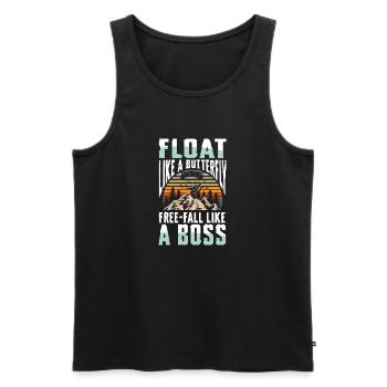 Schwebe Wie Ein Schmetterling, Freier Fall Wie - Männer Premium Bio Tank Top - Schwarz - Vorne - Michal (187cm)