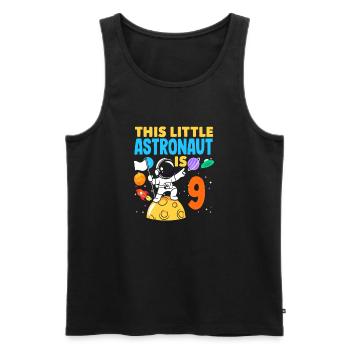 This little astronaut is nine years old - Men's Premium Organic Tank Top - black - Front - Michal (187cm)
