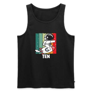Astronaut Rocket Ten Birthday Adventure - Men's Premium Organic Tank Top - black - Front - AI Model Male 178 light (178cm)