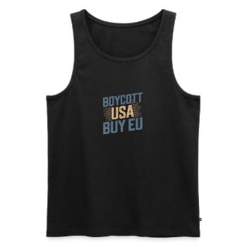 Pro-Europe Boycott USA Buy EU - Männer Premium Bio Tank Top - Schwarz - Vorne - Michal (187cm)