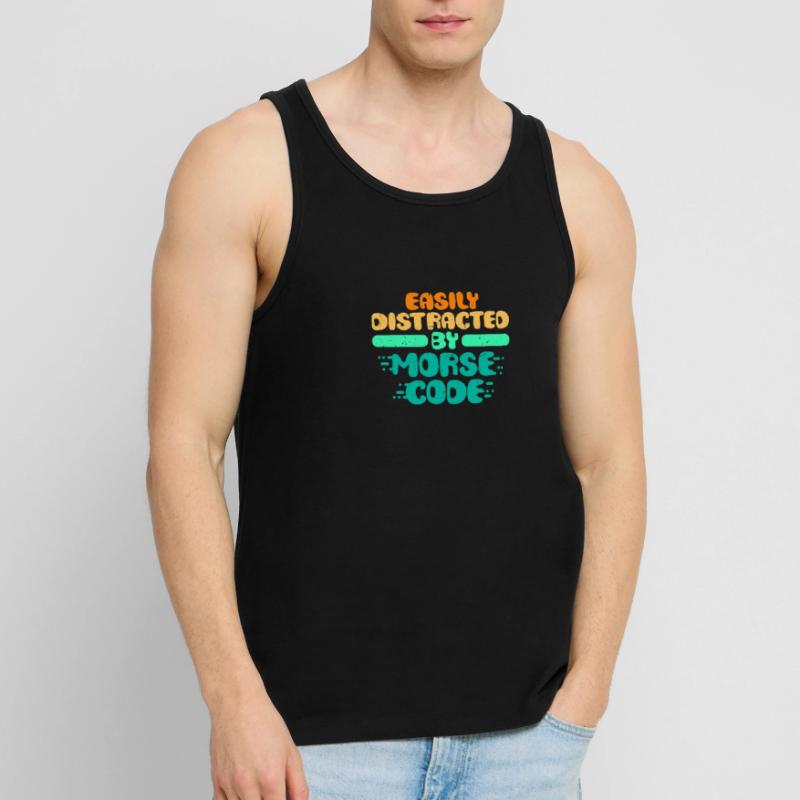 Morsecode Easily Distracted By Morse Code Männer Premium Bio Tank Top
