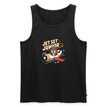 First time flying Travel Memory Sky - Men's Premium Organic Tank Top - black - Front - Michal (187cm)