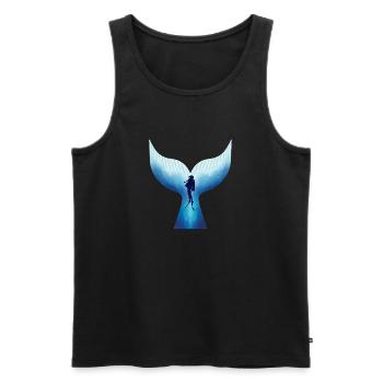 Wal und Taucher Whale and Diver - Men's Premium Organic Tank Top - black - Front - AI Model Male 178 light (178cm)