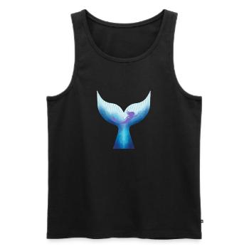 Wal und Meerjungfrau Silhouette Whale and Mermaid - Men's Premium Organic Tank Top - black - Front - AI Model Male 178 light (178cm)