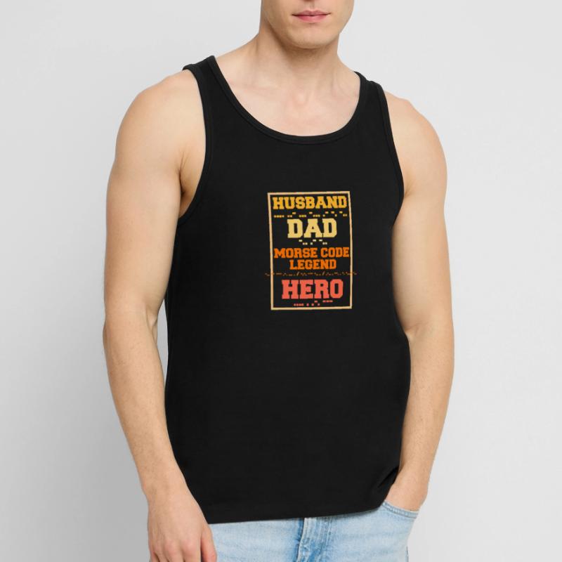 Morsecode Husband Dad Morse Code Legend Männer Premium Bio Tank Top