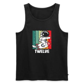 Astronaut Rocket Twelve Years of Adventure - Men's Premium Organic Tank Top - black - Front - Michal (187cm)