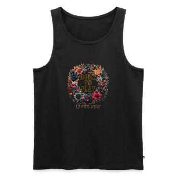 BORN TO PLAY IN THE DIRT - Men's Premium Organic Tank Top - black - Front - Michal (187cm)