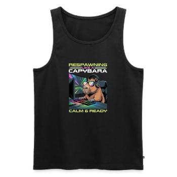Capybara PC Gamer Gaming - Men's Premium Organic Tank Top - black - Front - AI Model Male 178 light (178cm)