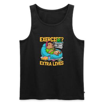 Capybara Gamer Gaming - Männer Premium Bio Tank Top - Schwarz - Vorne - AI Model Male 178 light (178cm)