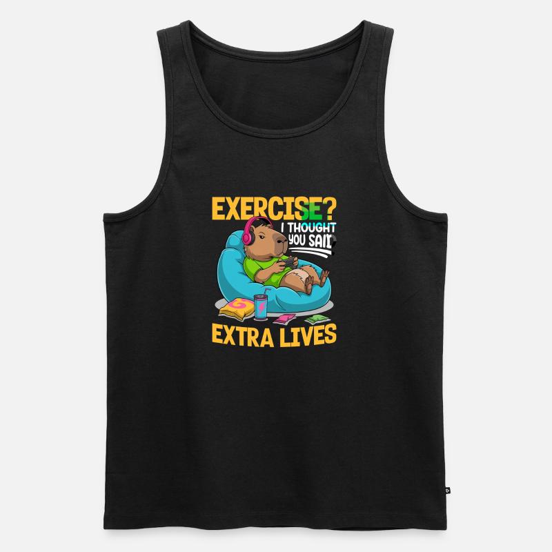 Capybara Gamer Gaming - Männer Premium Bio Tank Top - Schwarz
