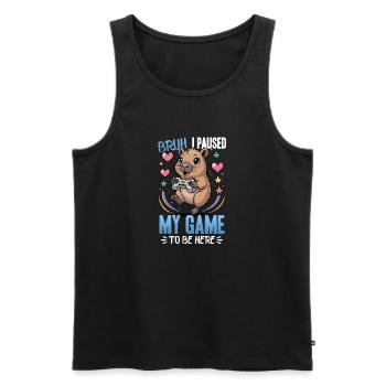 Capybara Gamer Gaming - Männer Premium Bio Tank Top - Schwarz - Vorne - AI Model Male 178 light (178cm)
