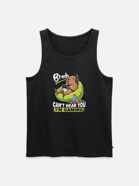 Capybara Gamer Gaming - Débardeur bio Premium Homme - noir