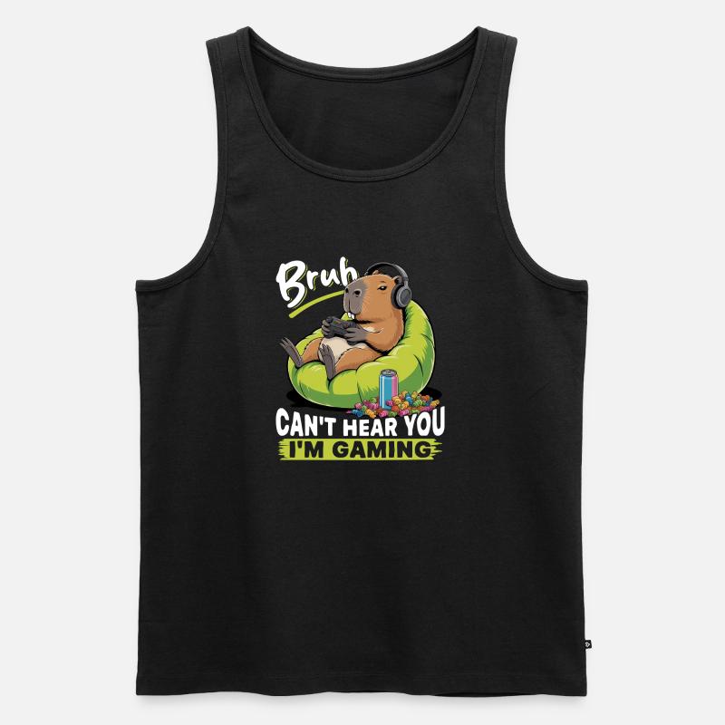 Capybara Gamer Gaming - Männer Premium Bio Tank Top - Schwarz