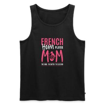 Corniste Maman L’Idole Le Corniste - Débardeur bio Premium Homme - noir - Devant - AI Model Male 178 light (178cm)