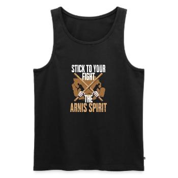 Escrima Martial Arts The Arnis Spirit - Men's Premium Organic Tank Top - black - Front - AI Model Male 178 light (178cm)