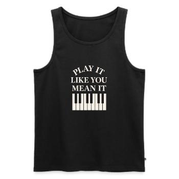 Pianiste classique Piano Life Musique Récital - Débardeur bio Premium Homme - noir - Devant - Michal (187cm)