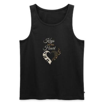 Classical Pianist Piano Life Music Recital - Men's Premium Organic Tank Top - black - Front - Michal (187cm)