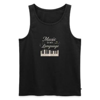 Klassischer Pianist Klavierleben Musikrezital - Männer Premium Bio Tank Top - Schwarz - Vorne - Michal (187cm)