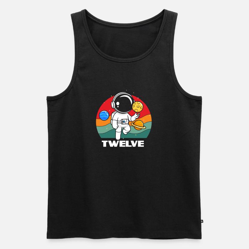Astronaut Twelve Birthday Adventure - Men's Premium Organic Tank Top - black